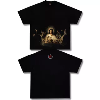 Camiseta Santa Ceia Oversized Nocry Camisa Streetwear