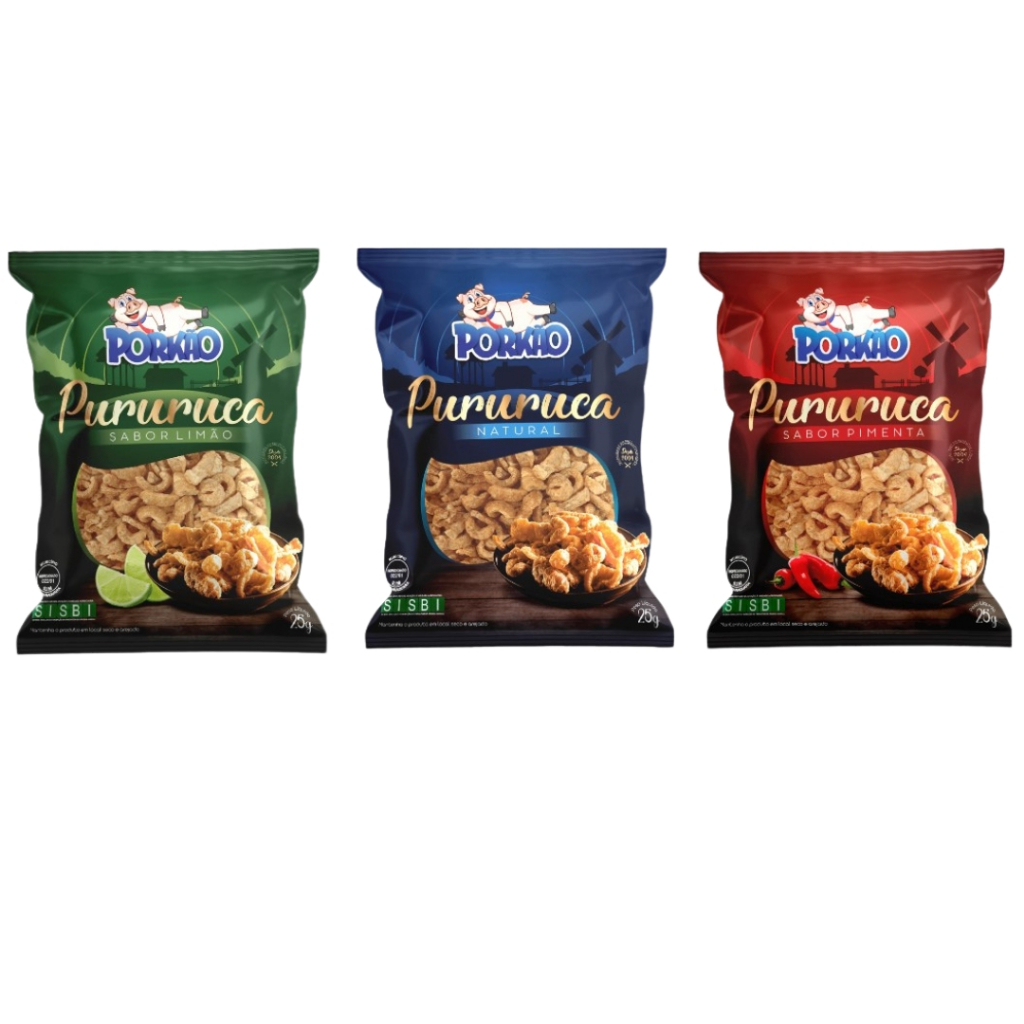 KIT 50 Pacotes Pururuca Torresmo Porkão 1250g Total - Pacote Economico ...