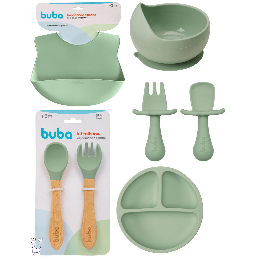 Kit Introdução Alimentar Buba - 5 Itens (Bowl tijela - Babador - kit ...
