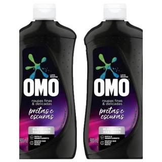 OMO Lava Roupas Sabão Líquido ROUPAS finas e delicadas Pretas e escuras Kit com 2 UnidAde 900ml