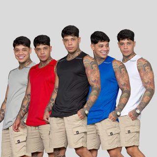 Kit 04 Regata Masculina Dry Fit Poliester Academia Baratas