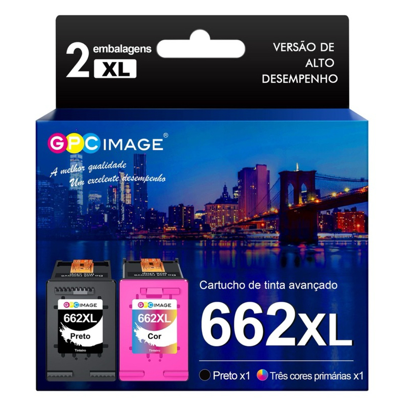 Kit 2 Cartucho De Tinta 662 662 Xl Para Hp 662xl 3516 Preto | Shopee Brasil