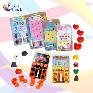 Kit Modelador de Doces Corações, Letras, Números, Páscoa, Festa Junina ou Halloween - Festplastik