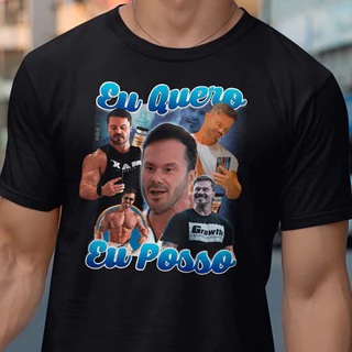 Camiseta Academia Cariani Meme Eu Quero Eu Posso Marromba
