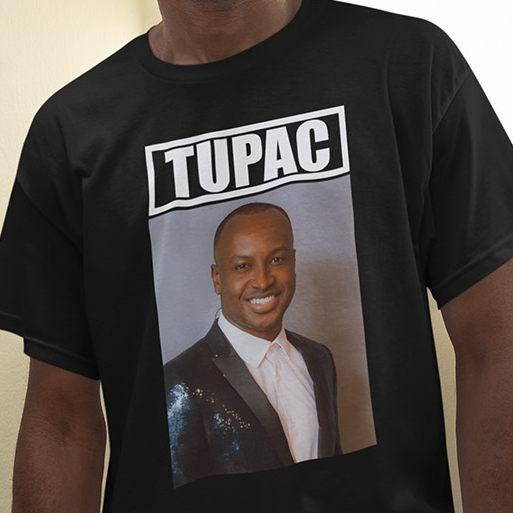 Camiseta Algodão Tiaguinho Meme Tupac Rapper Engraçada