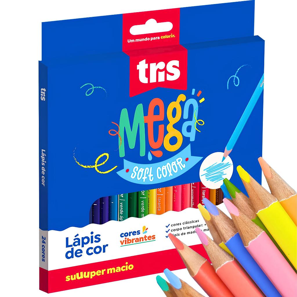 Lápis De Cor Escolar 24 Cores Material Escolar Pintura Cores Viva Lápis ...