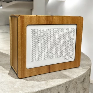Cofre Marrom Woodbox 1000 5000 10000 Metodo Japones Para Economizar e Guardar Dinheiro
