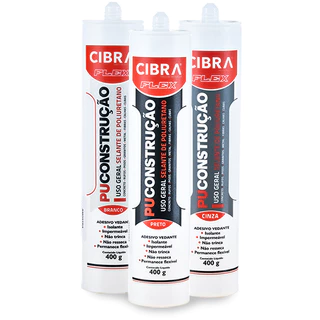 Adesivo para Construção Cola Selante De Poliuretano 400g Branco/Cinza/Preto CIBRA