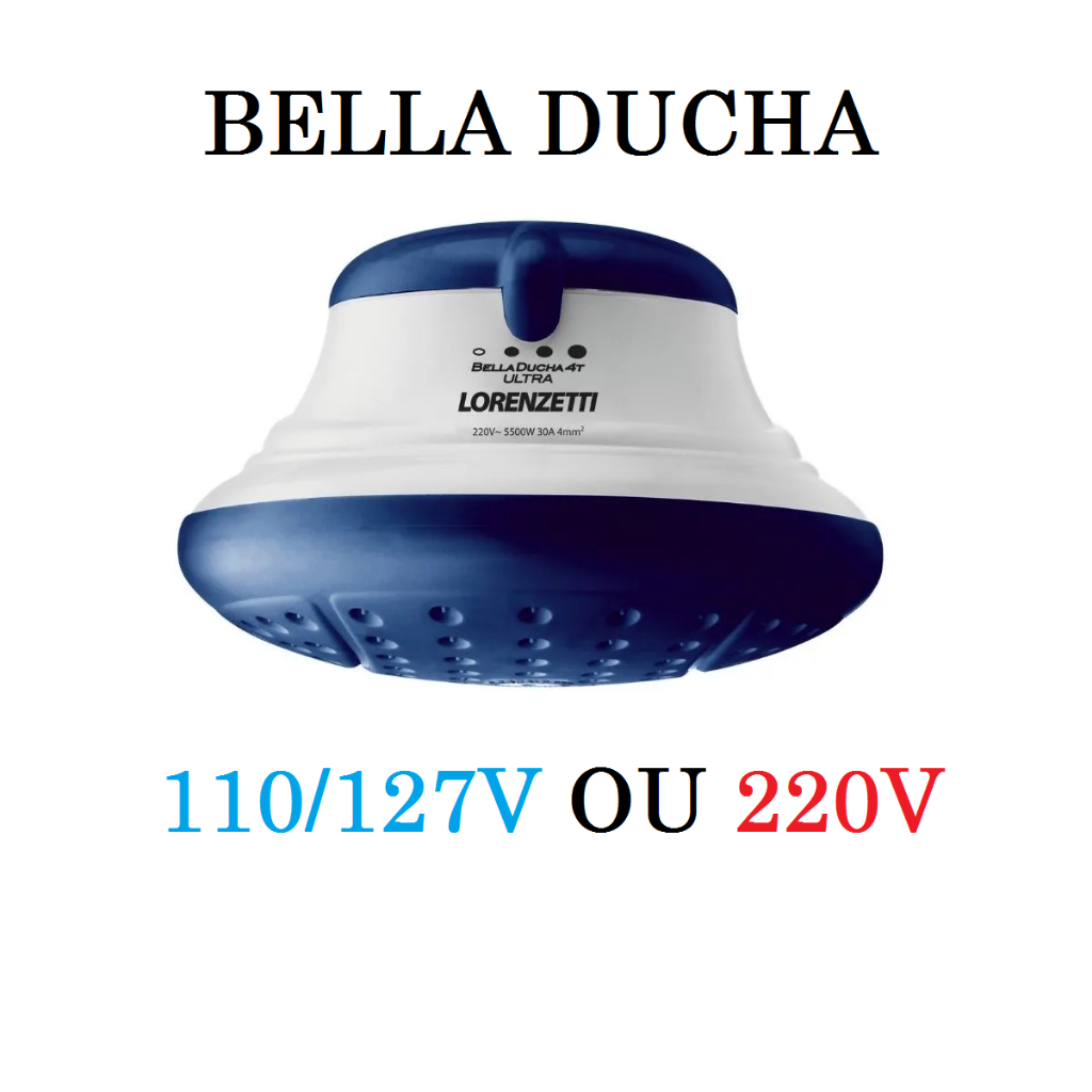 CHUVEIRO BELLA DUCHA 4 TEMPERETURAS 110/127V OU 220V NA COR BRANCO E ...