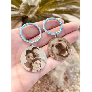 Chaveiro Aço Inox com Foto Gravação a Laser Ultra Realista em Oferta na Shopee