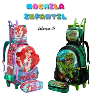 Kit Mochila Infantil Menina Menino Aleatória 2 em 1 Com Carrinho Removível em Oferta na Shopee