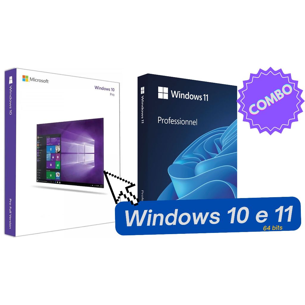 Combo 2 DVDs Instalação Windows 10 Pro e Windows 11 Pro Lite X64 (LEIA ...