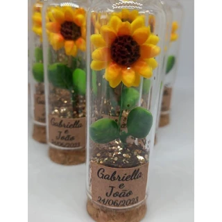 Mini girassol ou margarida na cúpula redoma lembrancinha 10 pçs dia das mães dia da mulher em Oferta na Shopee