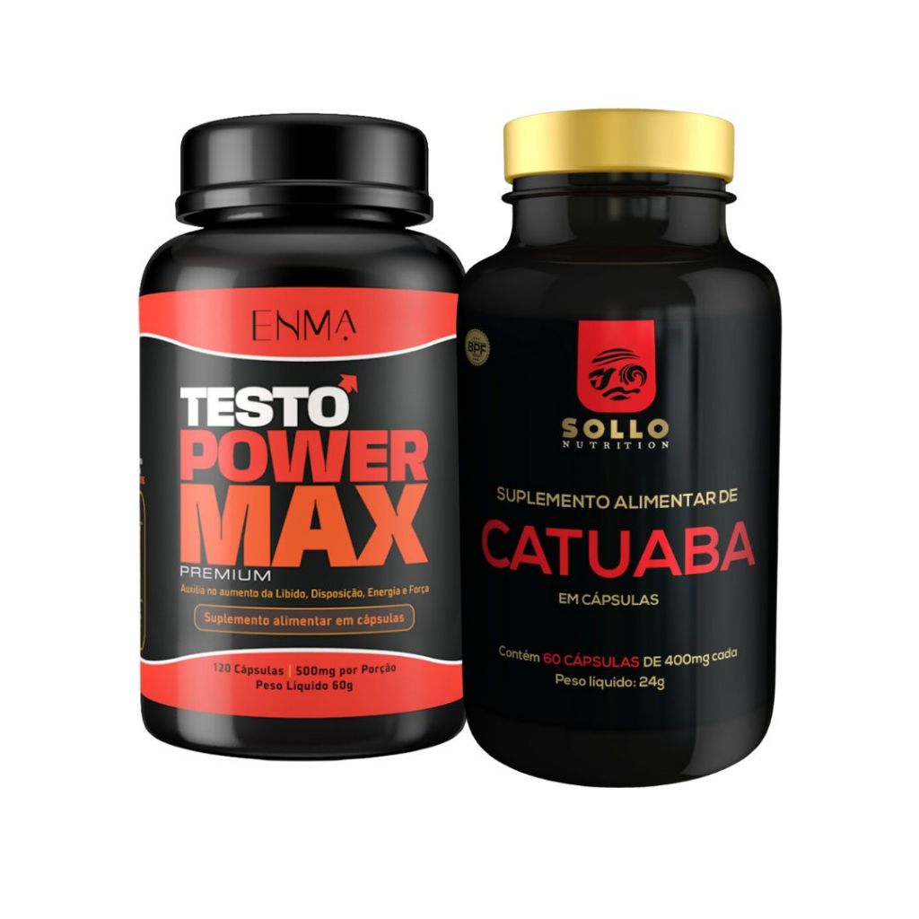 KIT Testo Power Max 120 caps + Catuaba 60 caps (Afrodisiaco ...