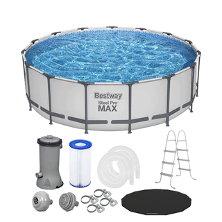 Piscina Estrutural 16015 Litros Pro Max + Capa + Escada + Filtro 110V ou 220V Bestway