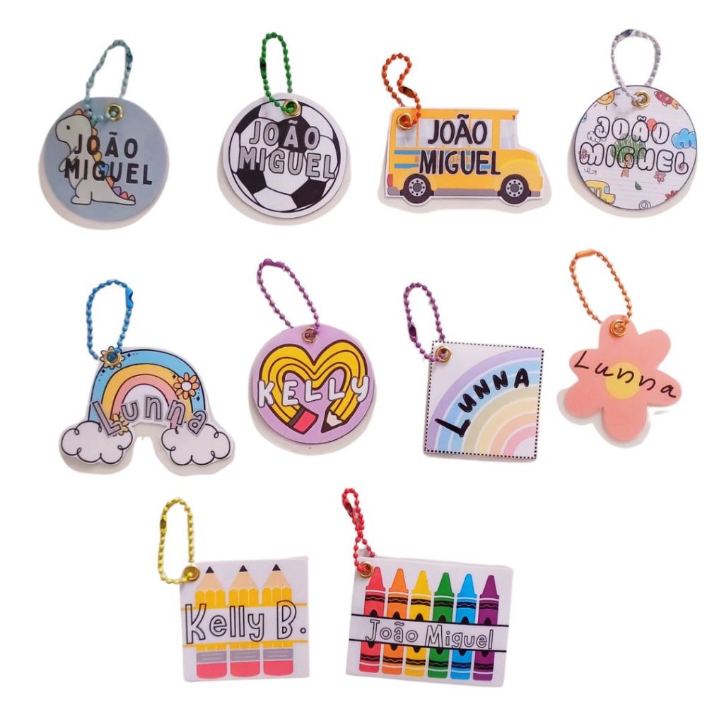 Chaveiro de Identificação Escolar Personalizado (kit c/5) | Shopee Brasil