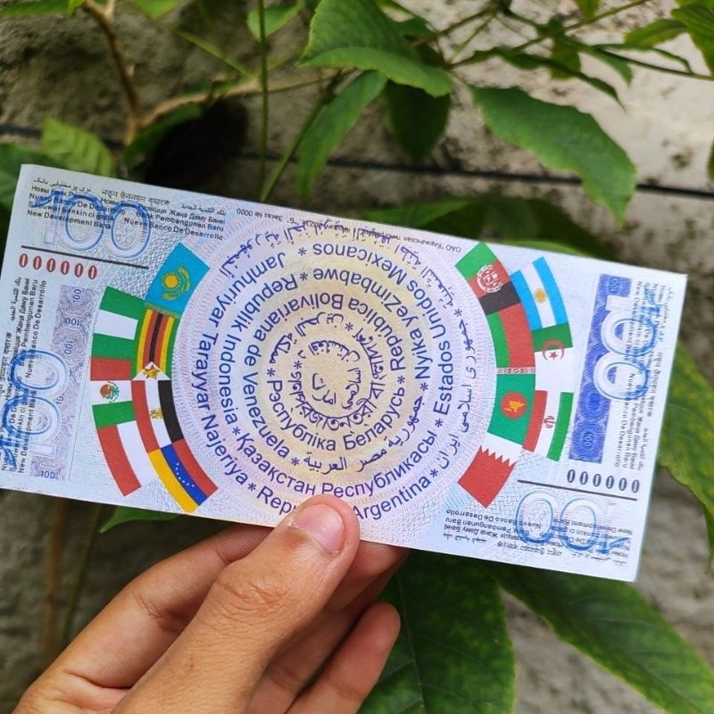Nota/Cédula BRICS | Cédula Simbólica de 100 BRICS | Shopee Brasil