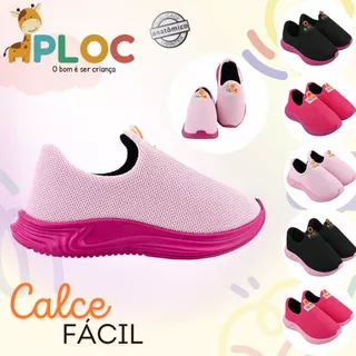 Tênis Infantil Menina Anatômico Calce Fácil Passeio Caminhada Escola PLOC P26 ROSA em Oferta na Shopee
