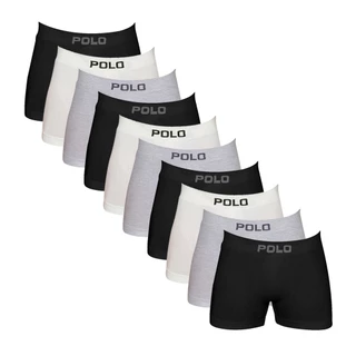Kit 10 Cuecas de Algodão Polo 781 Boxer Sem Costura Sortida