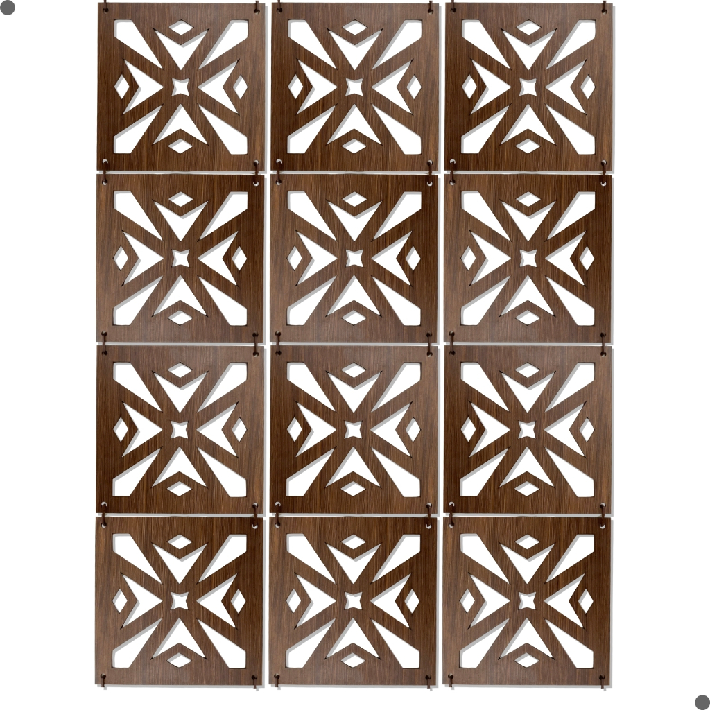 Kit 20 Placas Mdf Divisórias de Ambientes Biombos Madeira Arte Decore Sala Quarto Placas Moldura Para Paredes Repartição