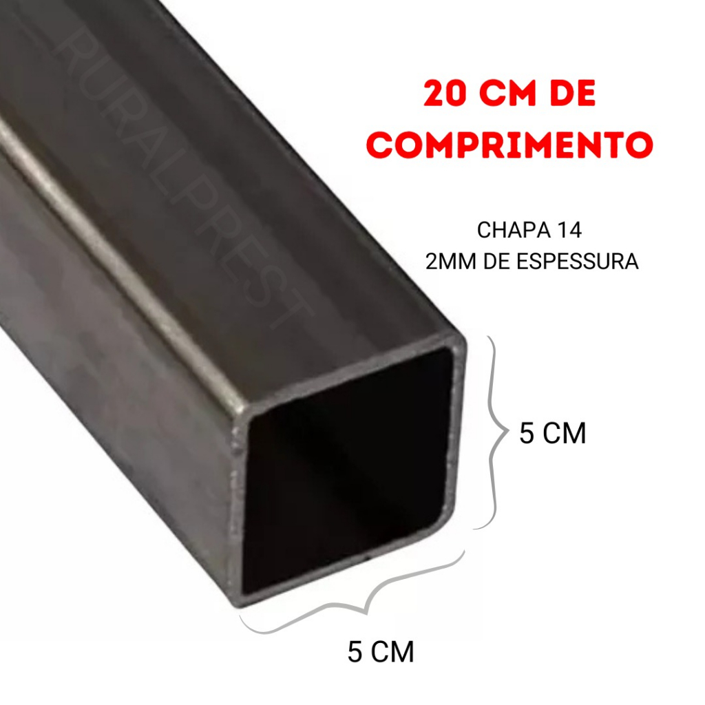 Metalon 50x50mm Chapa 2mm Tubo Quadrado Aço - 20CM | Shopee Brasil