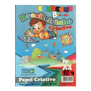 Bloco Criativo Brasileirinho com 24 folhas 8 Cores 80 Gramas