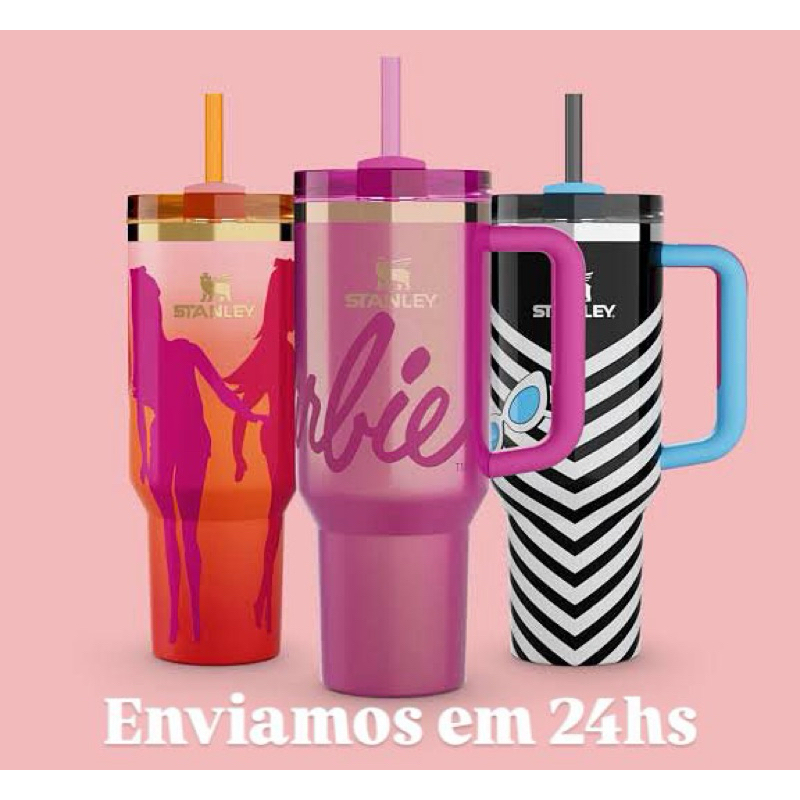 Garrafa Térmica Barbie de água com canudo Sty Tumbler Copo Grande-Capacidade Economizando Carro Em Aço Inoxidável