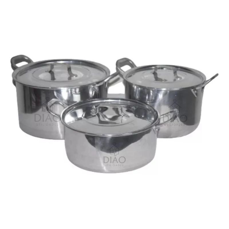 kit panela feijoada de alumínio 3 peças