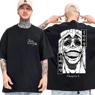 Camisa Solo Leveling Estatua Deus Absoluto Camiseta Oversized Anime Unissex