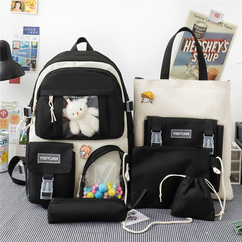 Bolsa Escolar Kit 5 2025 Nova Bolsa De Alta Capacidade Escola Pupils  SMARKPANDA | Shopee Brasil