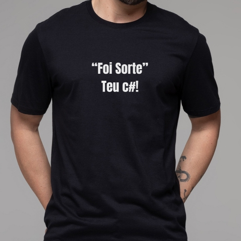 Camiseta Teu C# 100% Algodão - Preta