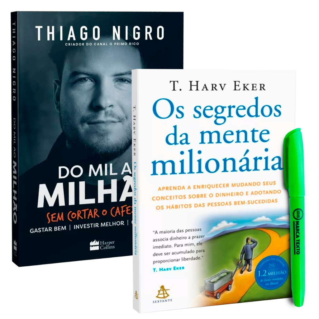 Livro Os Segredos da Mente milionária + Do Mil ao Milhão de Thiago ...