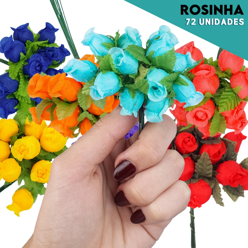Mini Rosa Artificial Pacote com 72 Unidades - Várias Cores - Chai ...