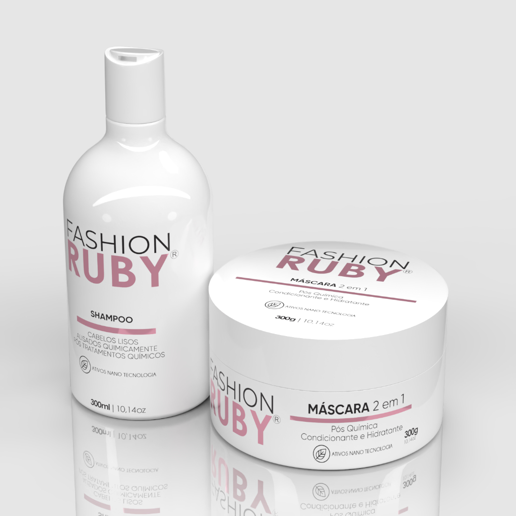 Kit Shampoo e Máscara 2 em 1 / Condicionador Fashion Ruby Linha Gold ...