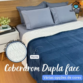 Coberdrom Edredom Queen Sherpa Manta 2,40 m x 2,20 m - Várias Cores