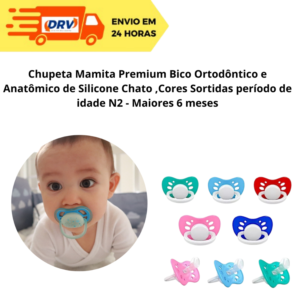 Chupeta Mamita Premium Bico Ortodôntico e Anatômico Acima de 6 Meses ...
