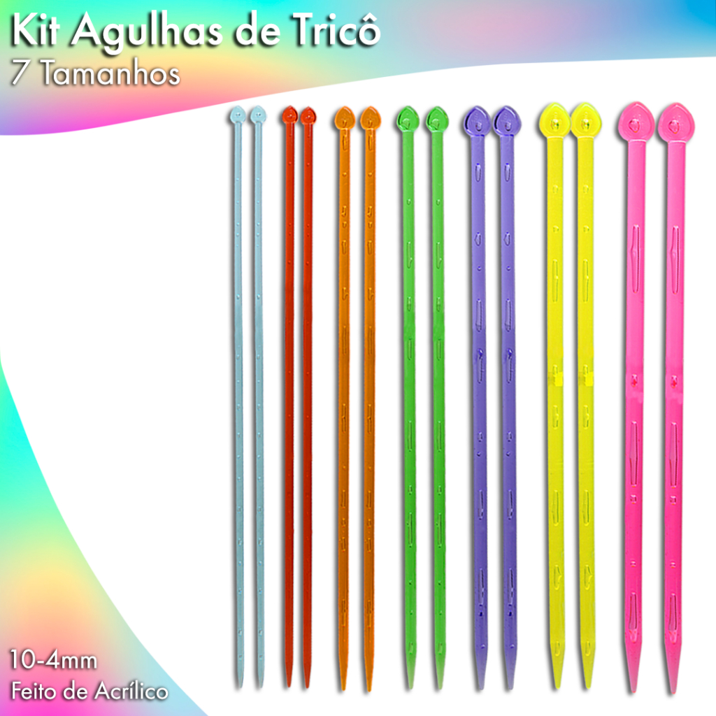 Agulhas De Tricô Acrílica - Vários Tamanhos - BNVT | Shopee Brasil