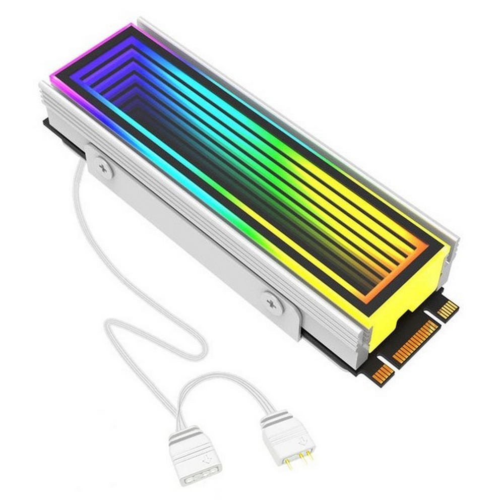 Dissipador Calor Ssd M2 Nvme Branco Led Infinito Argb 5v