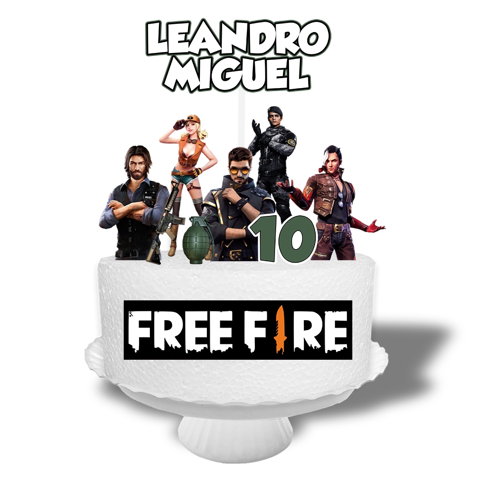 Topo Topper para Bolo Free Fire | Shopee Brasil