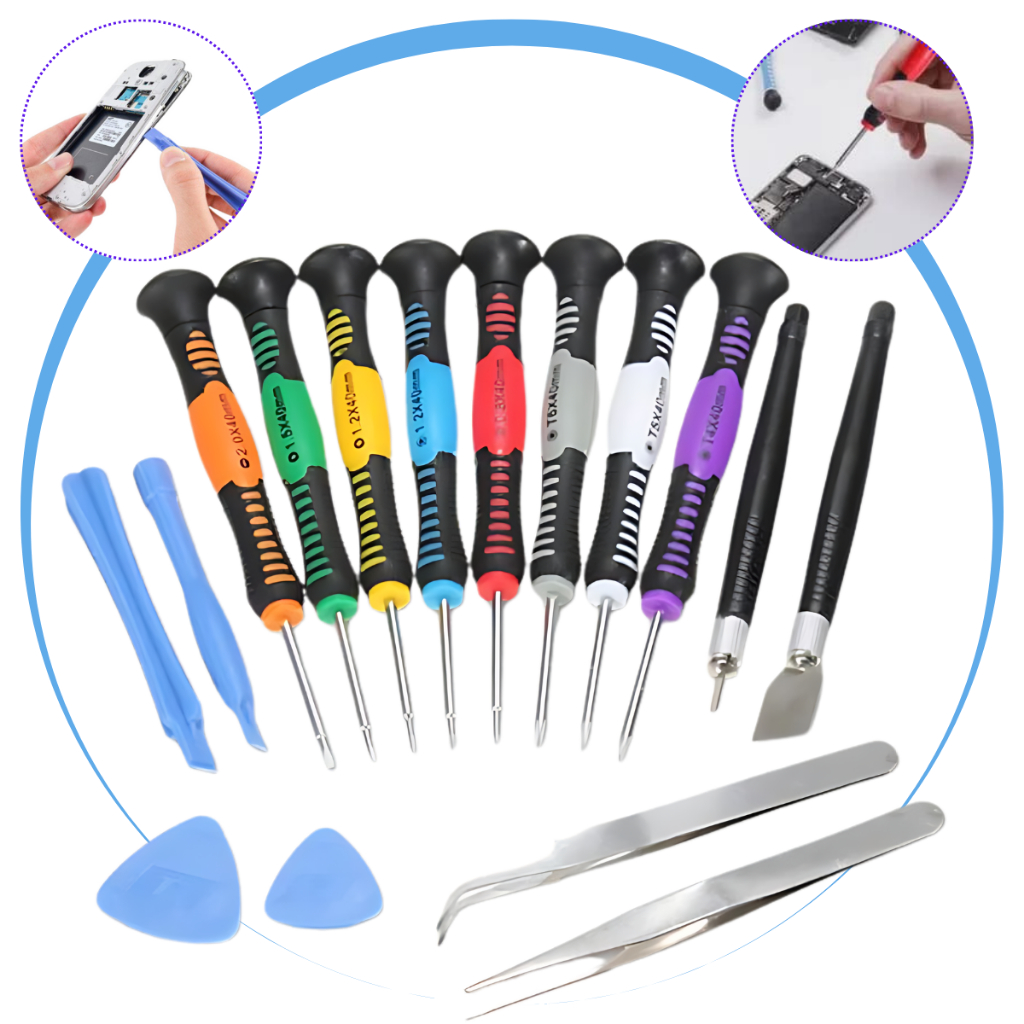 Kit Chaves Ferramenta 16 Peças Abrir Celular iPhone Android