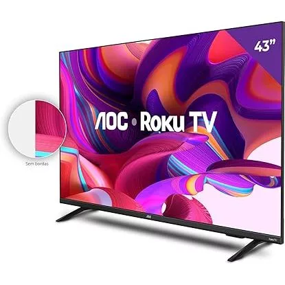 Smart TV AOC 43 Full HD com Roku TV 43S5135 78G Bivolt