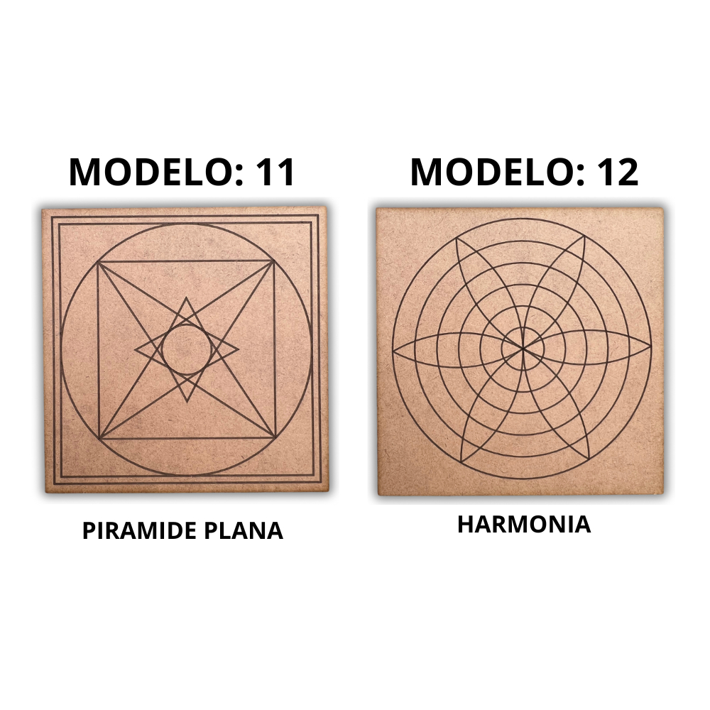 Kit 2 Gráficos Radiônicos MDF CRU 3mm 20x20cm - Radiestesia - Modelos ...