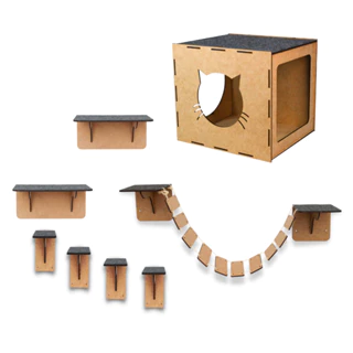 Melhores Playground Gatos kit Brinquedo Prateleiras Nichos Arranhador escadinha circuito com carpete