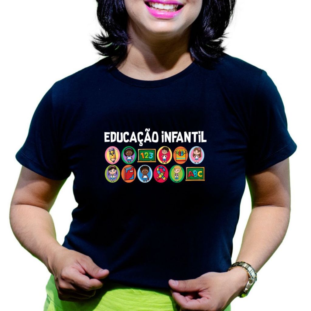 Camiseta Babylook Feminina Preta Educação Especial Inclusiva