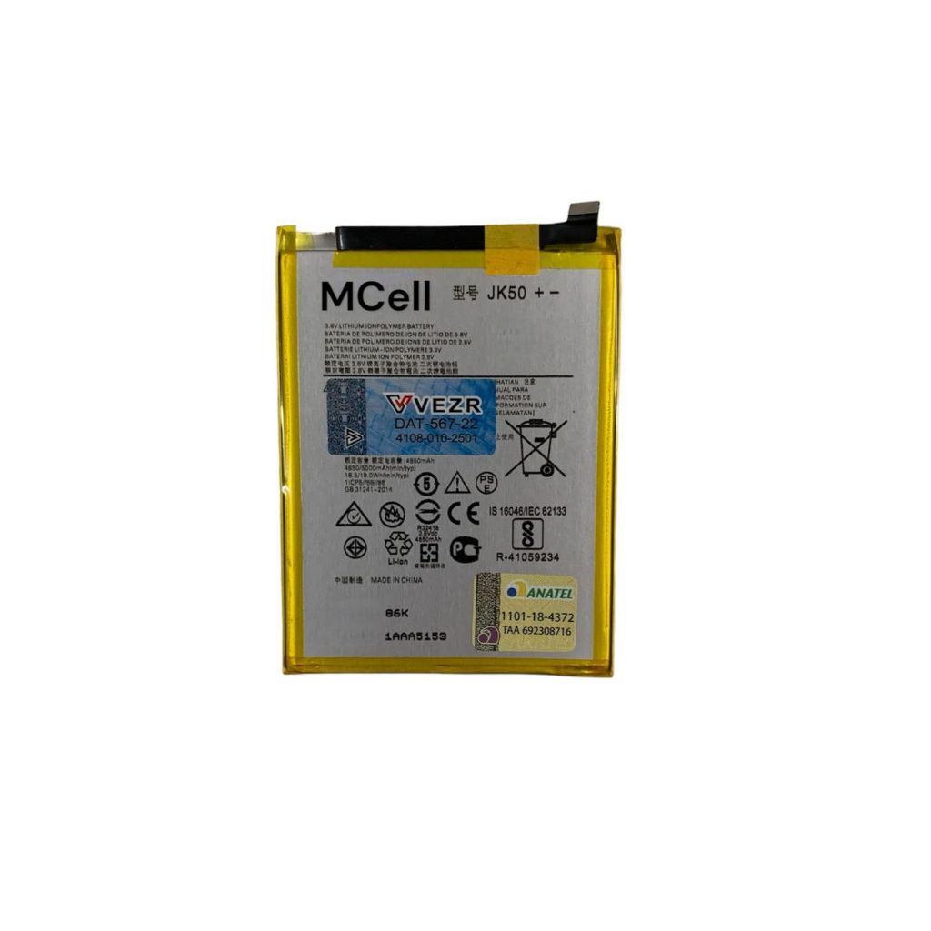 Battria De Alta Capacidade Compatível Com Moto G7 Power Xt1955 JK50 Longa Dura%c3%a7%c3%a3o Cola! I.1167859900