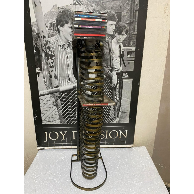 porta CDs de ferro, metal peça dos anos 90 vintage style