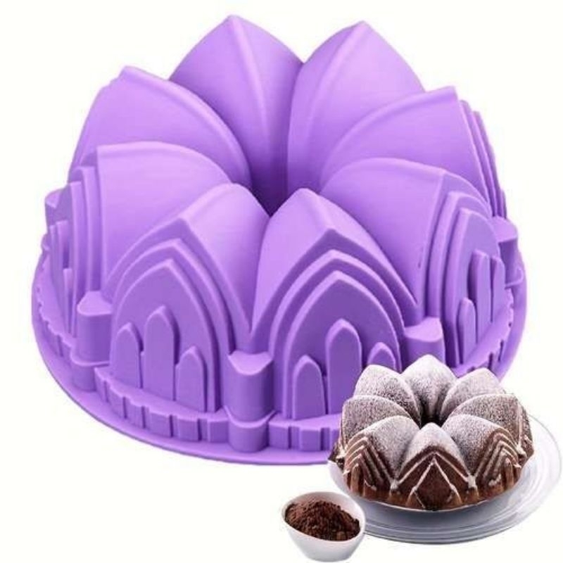 Forma em Silicone Para Bolo Pudim Pão Rosca Catedral