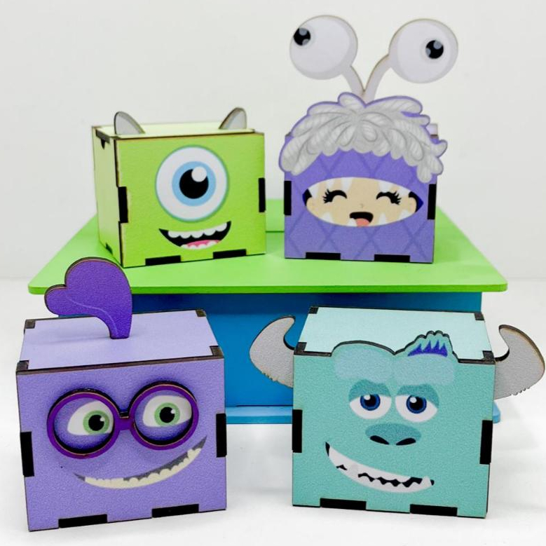 5/10/15/20PCS Mini Cubos Monstros S.A. em MDF - Lembrancinha Porta ...