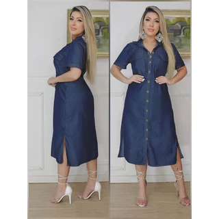 vestido jeans chamise p m g gg 38,40,42,44,46,48