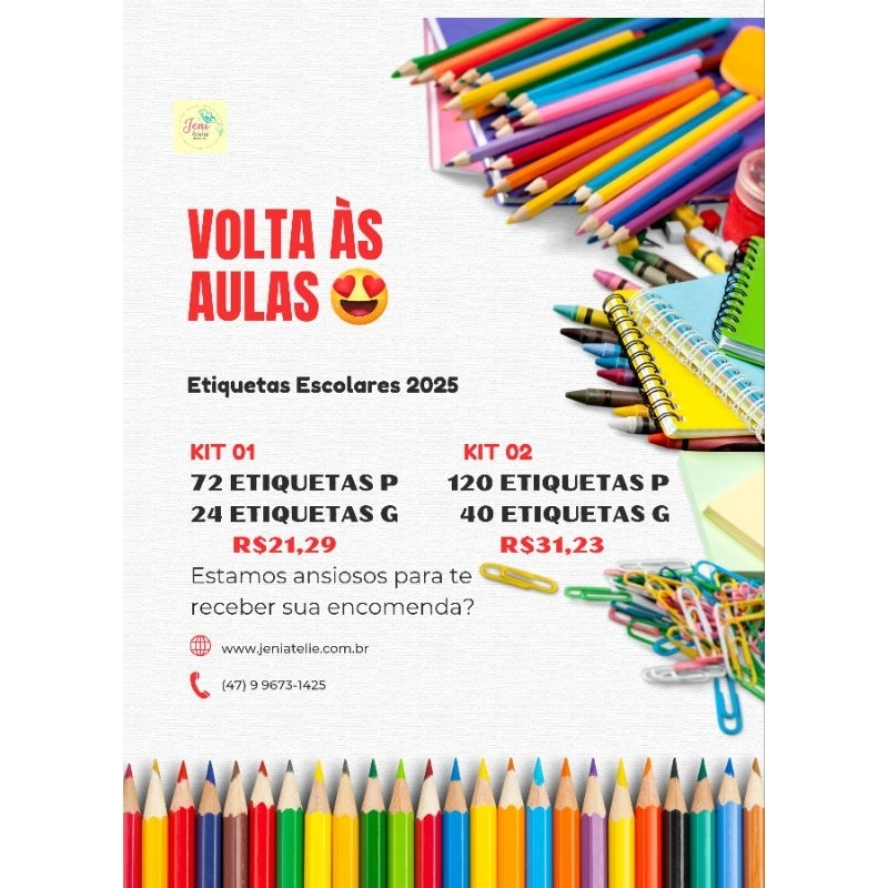 Etiquetas escolares | Shopee Brasil